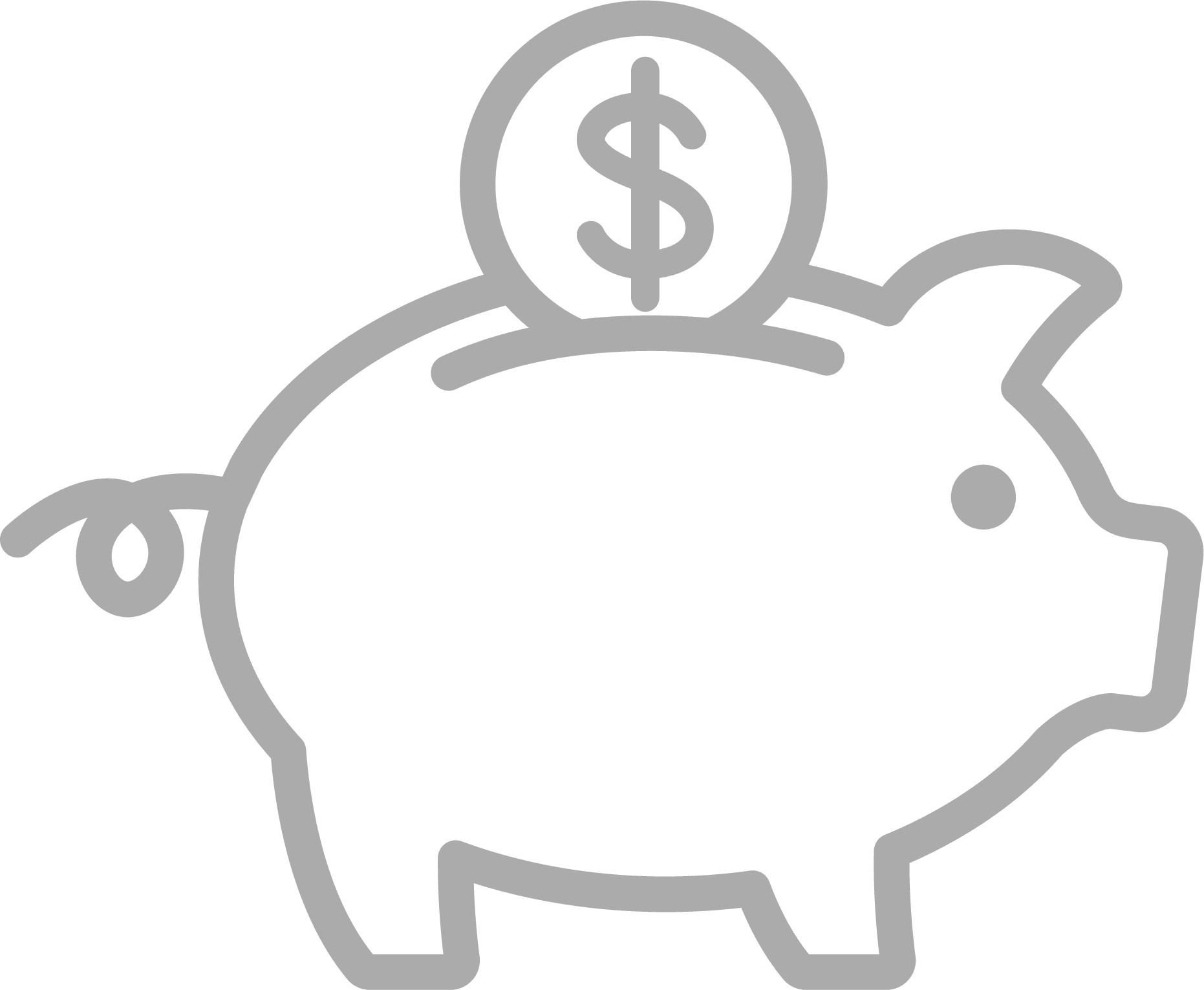 Piggy Bank Icon Gray2